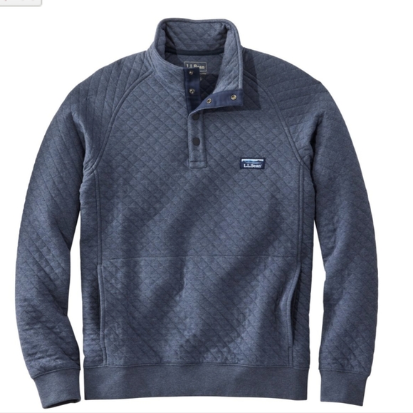 L.L. Bean Other - LL Bean Quilted Mockneck Sweatshirt mens medium indigo heather